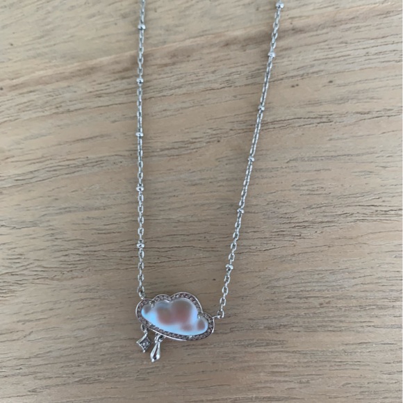 Celeste Cloud Silver Short Pendant Necklace - Picture 6 of 9